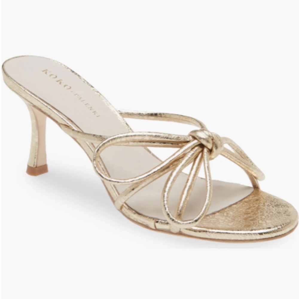 Gold Bow Strappy Sandal